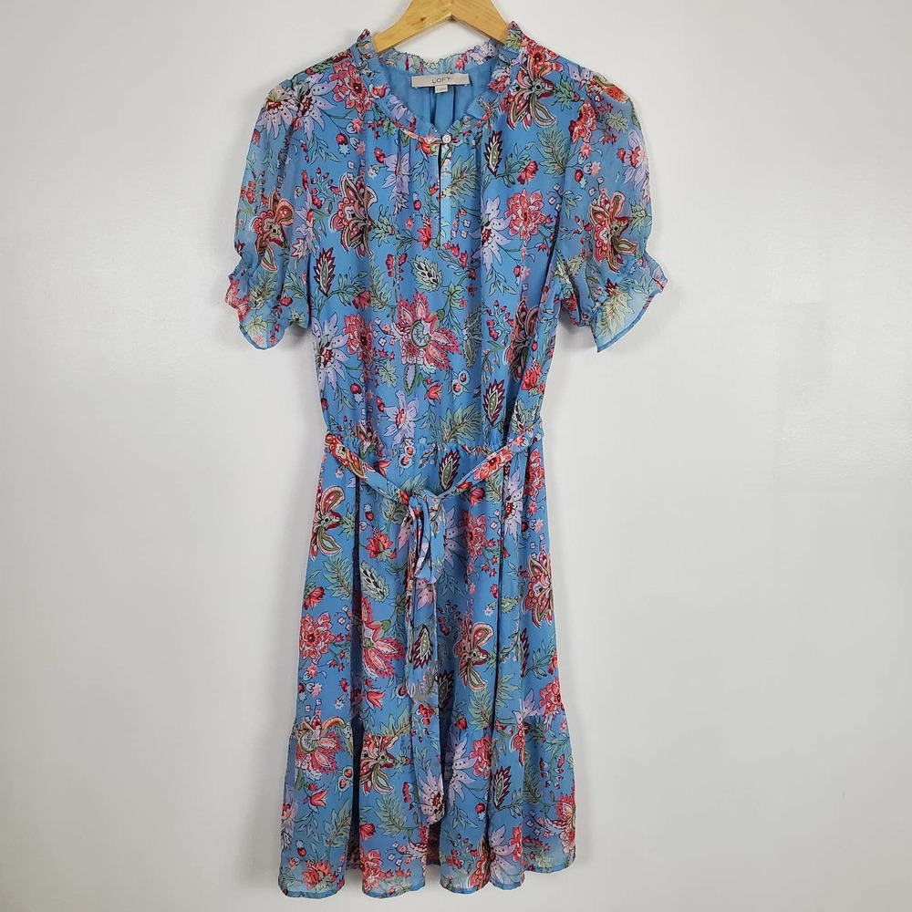 Loft floral print short sleeved dress